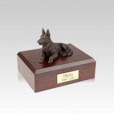 German Shepherd Bronze Small Dog Urn