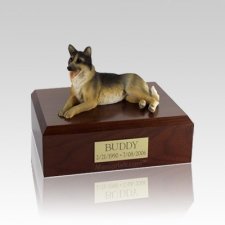 German Shepherd Laying Medium Dog Urn