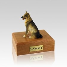 German Shepherd Sitting Small Dog Urn