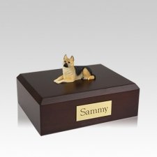 German Shepherd Tan Laying Medium Dog Urn