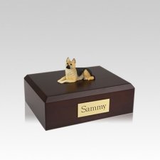 German Shepherd Tan Laying Small Dog Urn