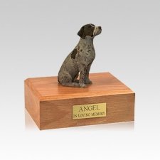 German Shorthair Sitting Small Dog Urn