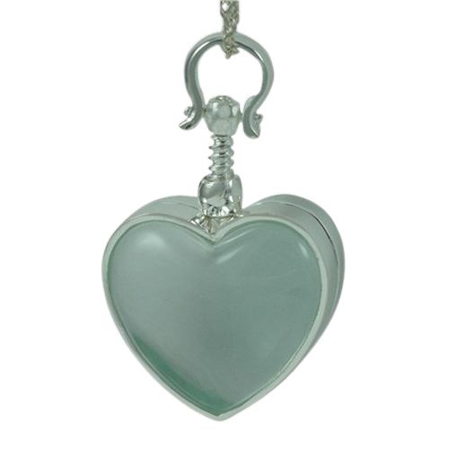 Heart Glass Locket Memorial Jewelry