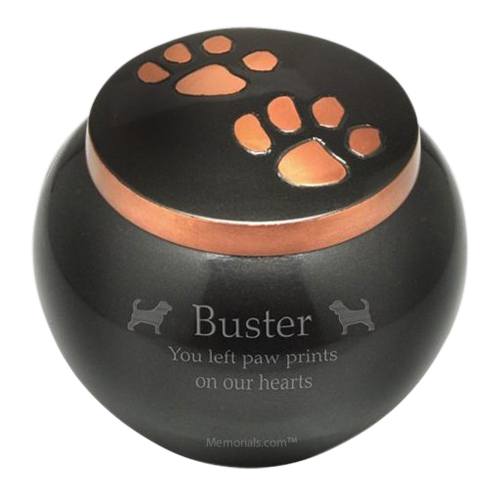 Glossy Paw Print Small Urn