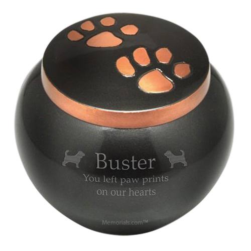 Glossy Paw Print Medium Urn