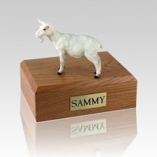 Goat White Large Cremation Urn