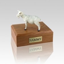 Goat White Small Cremation Urn