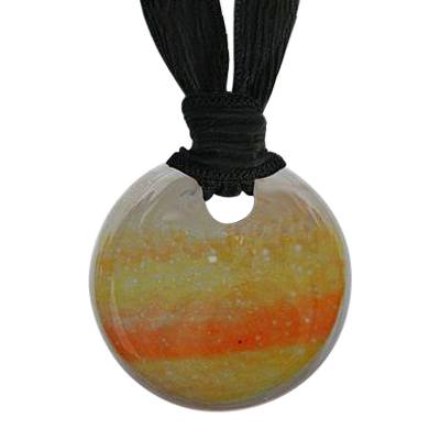 Gold Orange Cremation Ashes Pendants