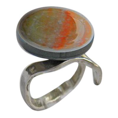 Gold Orange Memorial Ashes Ring