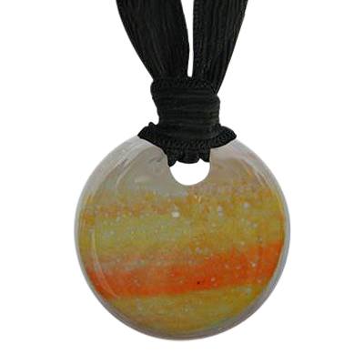 Gold Orange Small Cremation Ashes Pendant