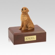 Golden Retriever Golden Sitting Small Dog Urn