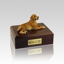 Golden Retriever Laying Small Dog Urn