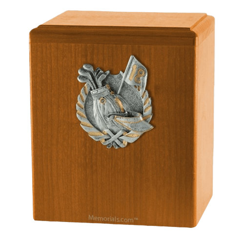 Golf Oak Cremation Urn