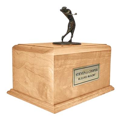 Golfing to Heaven Maple Urn