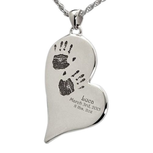 Graceful Heart Stainless Cremation Print Keepsake