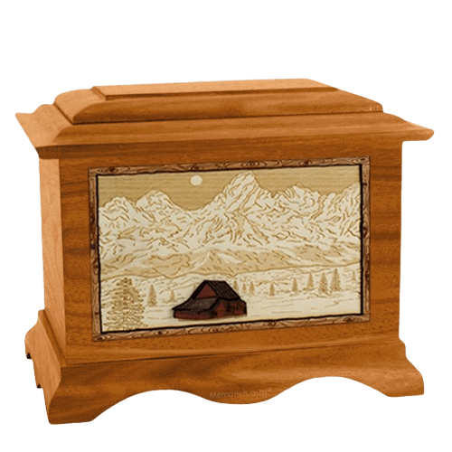 Grand Tetons Mahogany Cremation Urn