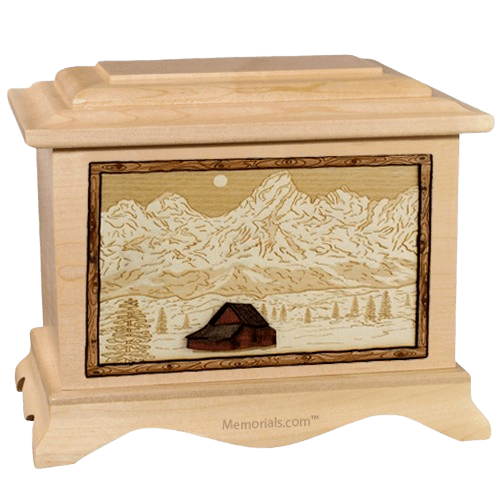 Grand Tetons Maple Cremation Urn