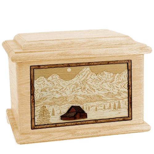 Grand Tetons Maple Memory Chest Cremation Urn