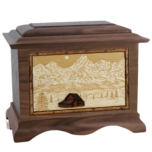 Grand Tetons Walnut Cremation Urn