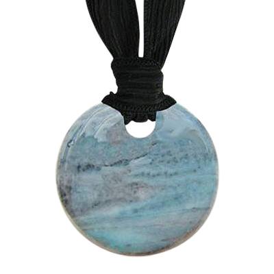 Gray Blue Small Cremation Ashes Pendant
