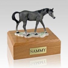 Gray Standing Large Horse Cremation Urn