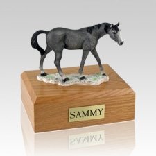 Gray Standing Medium Horse Cremation Urn