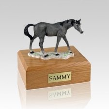Gray Standing Small Horse Cremation Urn