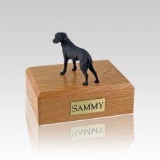 Great Dane Black Ears Down Standing Small Dog Urn