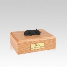 Great Dane Black Laying Small Dog Urn