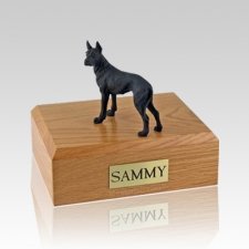 Great Dane Black Standing Large Dog Urn