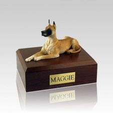 Great Dane Fawn Laying Medium Dog Urn