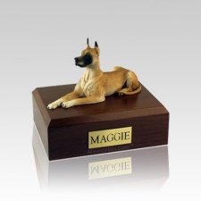 Great Dane Fawn Laying Small Dog Urn