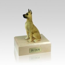 Great Dane Fawn Sitting Small Dog Urn