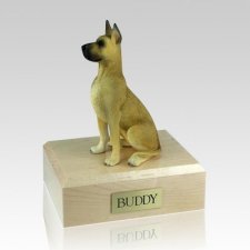 Great Dane Fawn Sitting Dog Urns