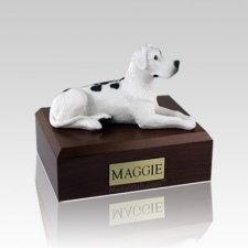 Great Dane Harlequin Ears Down Laying Medium Dog Urn