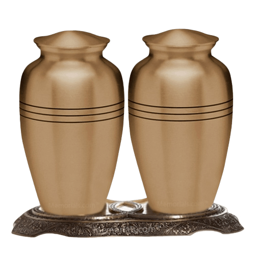 Grecian Bronze Cremation Urns For Two