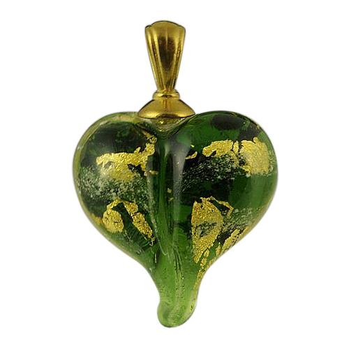 Green & Gold Love Cremation Ash Pendant