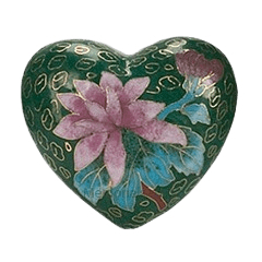 Green Copper Heart Keepsake Urn