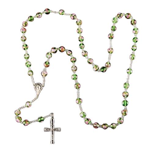 Green Crystal Cremation Rosary