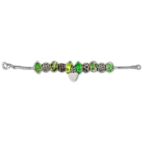 Green Heart Cremation Bracelet