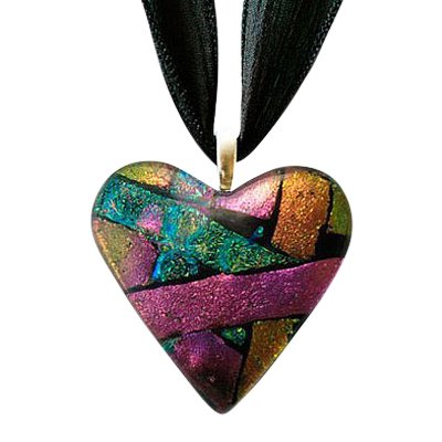 Green Pink Small Heart Ashes Pendant