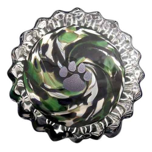 Green Swirl Pet Keepsake Urn