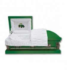 Green Tractor Mini Child Casket