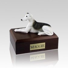 Greyhound White & Brindle Medium Dog Urn
