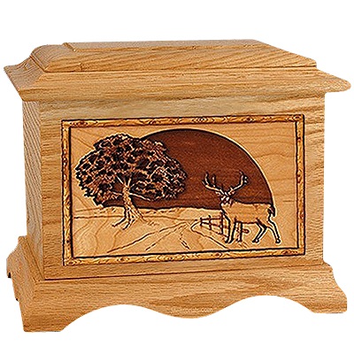 Heartland Deer Oak Cremation Urn for Two