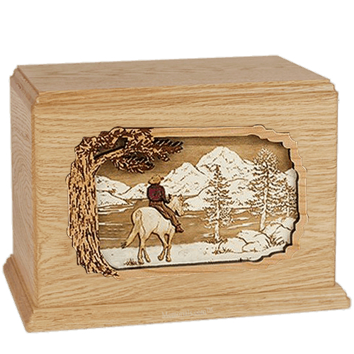 Horse & Lake Maple Companion Urn