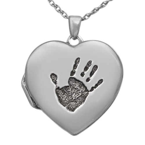 Handprint Sterling Locket Keepsake