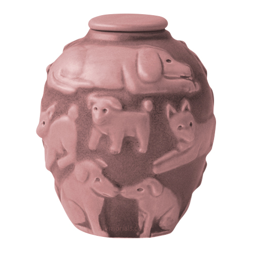 Happy Dog Blush Cremation Urn