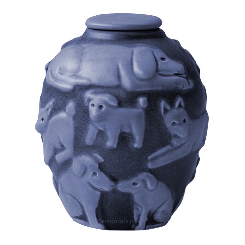 Happy Dog Periwinkle Cremation Urn