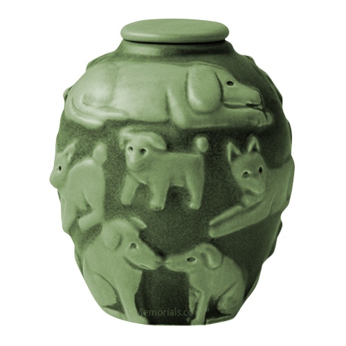 Happy Dog Pippin Green Cremation Urn